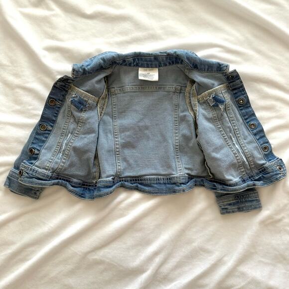 Kids Okie Dokie Repreve Cotton Blue Denim Jacket Snap Buttons Size 2T - Picture 7 of 7